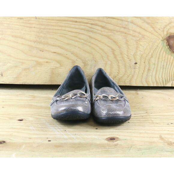 Vionic Shoes Womens Sz 6 Alda Metallic Chain Link Loafers Flats - Picture 2 of 7